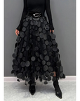 Classic Vintage Polka Dot Maxi Skirt