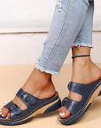 Comfort Fit Leather Sandals with Orthopedic Cushioning