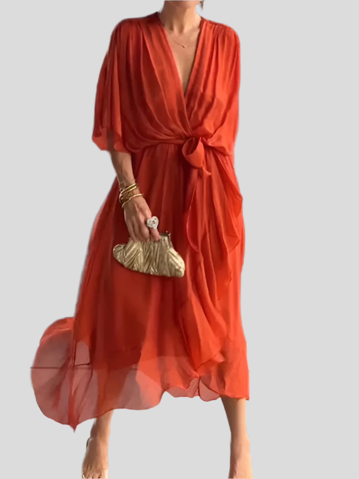 Gentle Tiered Ruffle Midi Dress