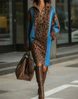Leopard Print Contrast Fashion Dress