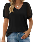 V-Neck Sleeve Belly Cover Blouse