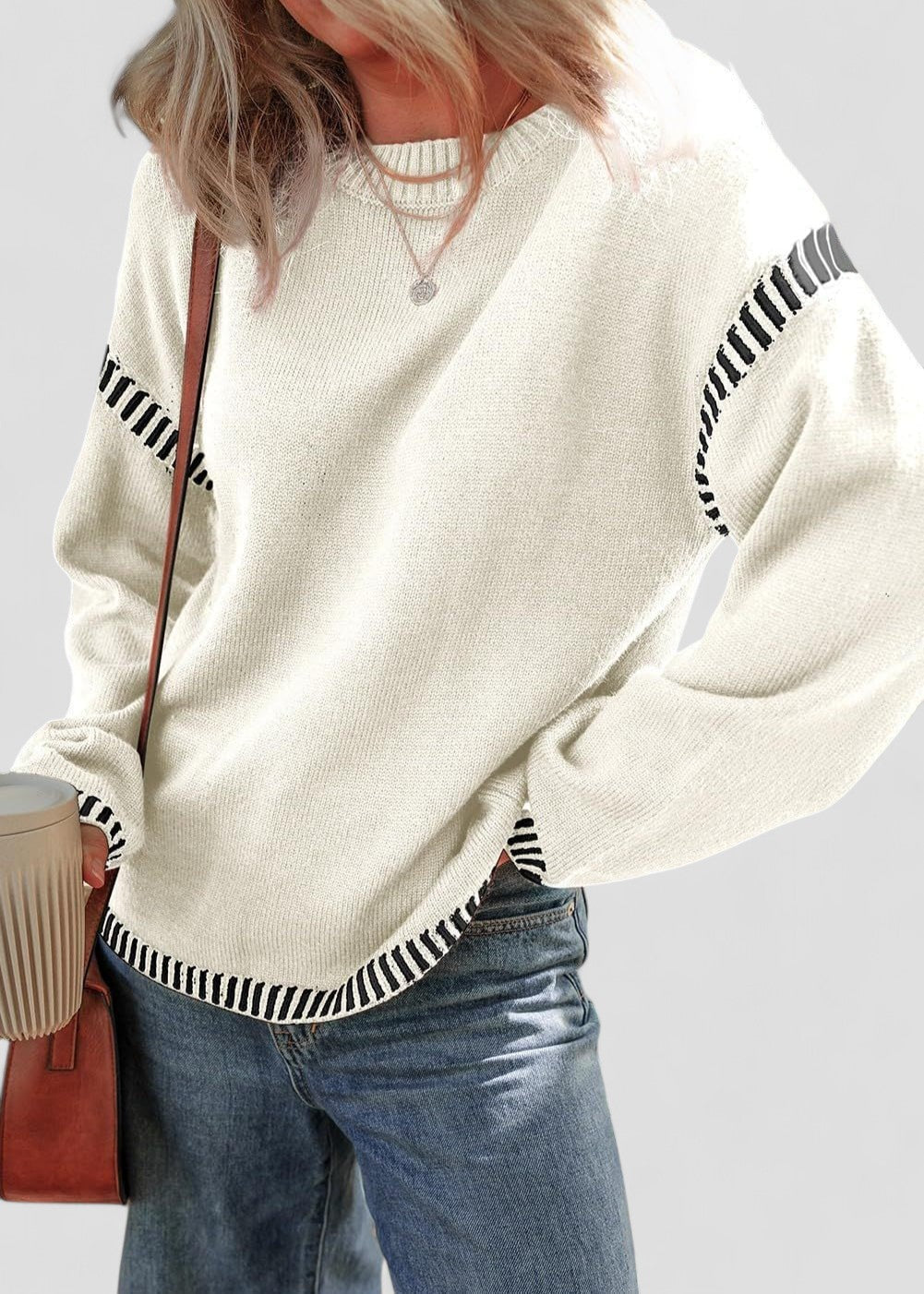 Colorblock Pullover Sweater Women