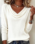 Fashionable Long-Sleeved Pile Collar Sweater