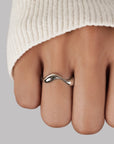 Minimal Wave Ring for Women