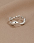 Minimal Wave Ring for Women
