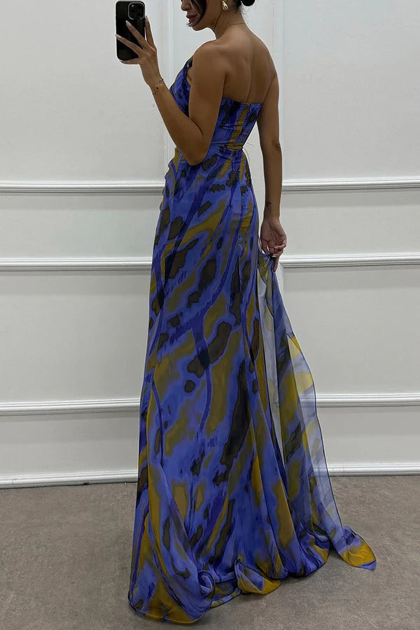 Chic Vibrant Patterned Maxi Dress