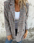 Casual Checked Blazer with Lapels