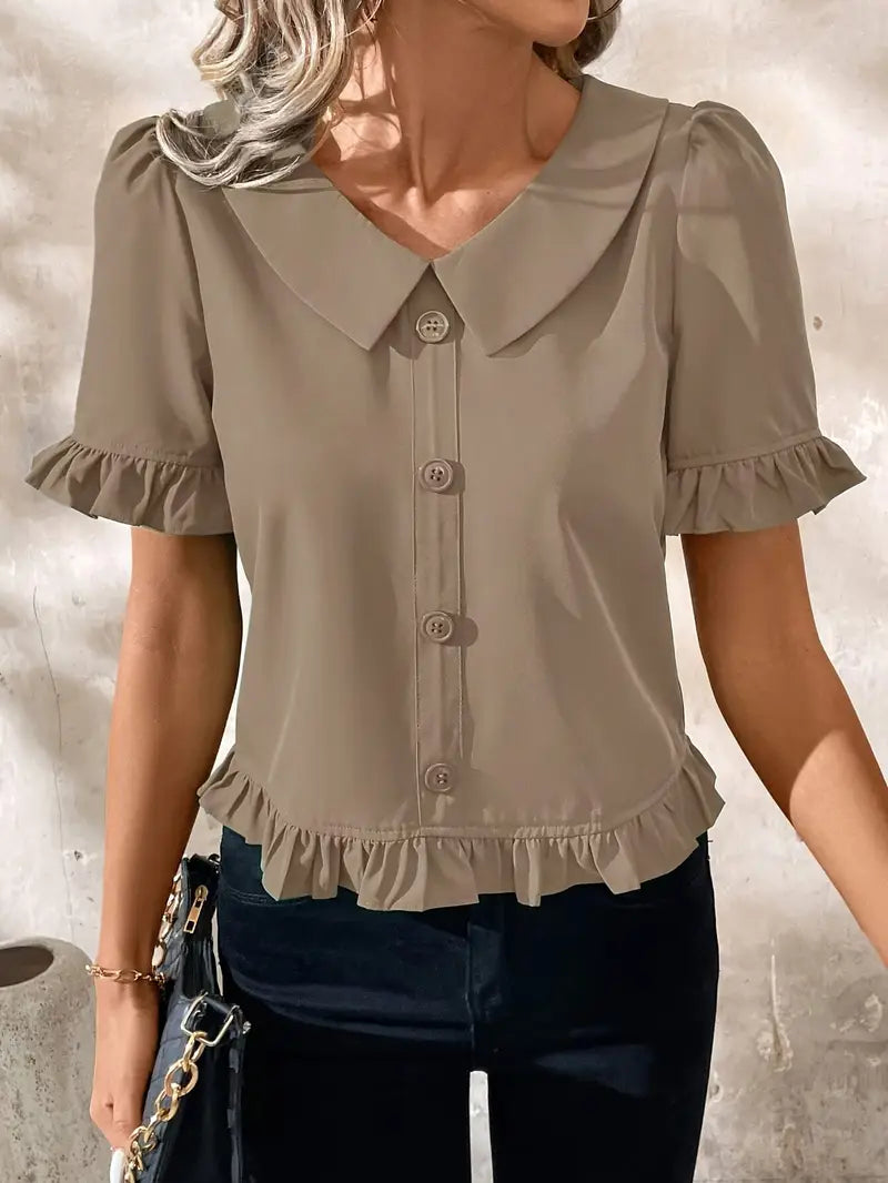 Elegant Short Sleeve Blouse