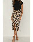 Women's Leopard Summer Print Slit Skirt