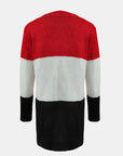 Color Block V-Neck Button Up Cardigan