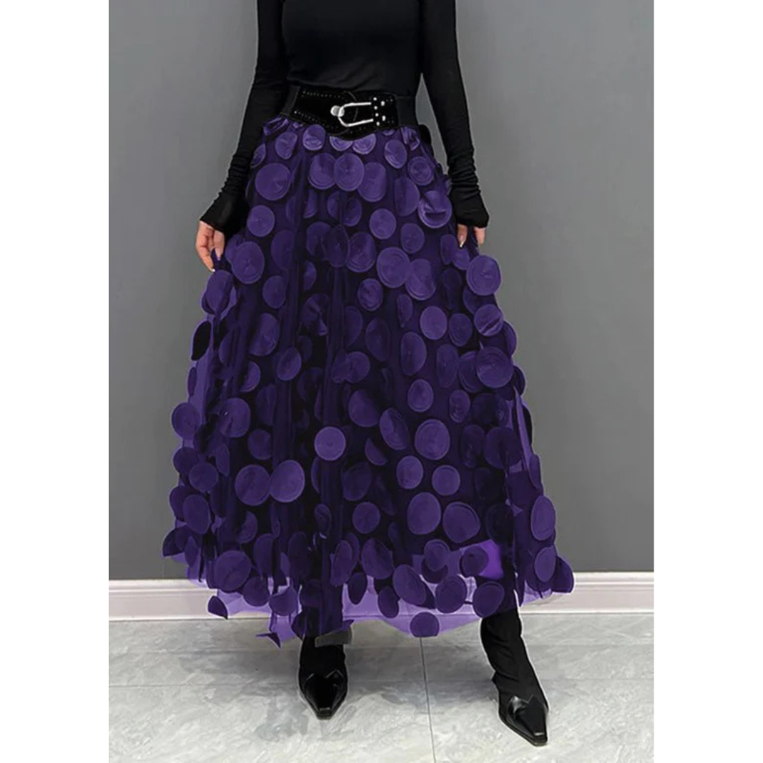 Classic Vintage Polka Dot Maxi Skirt