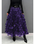 Classic Vintage Polka Dot Maxi Skirt