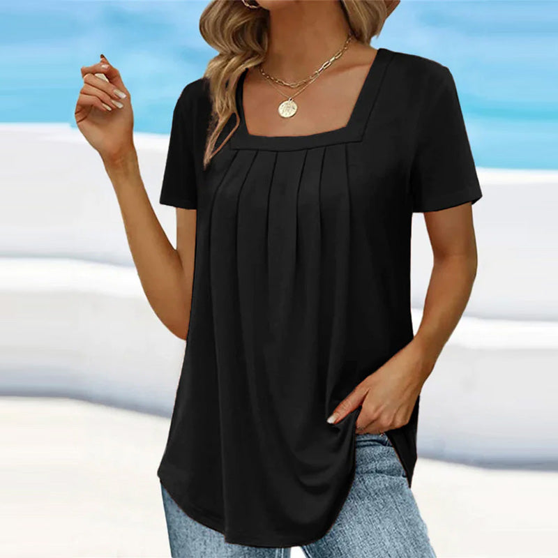 Refined Pleated Blouse with Flowing Fit