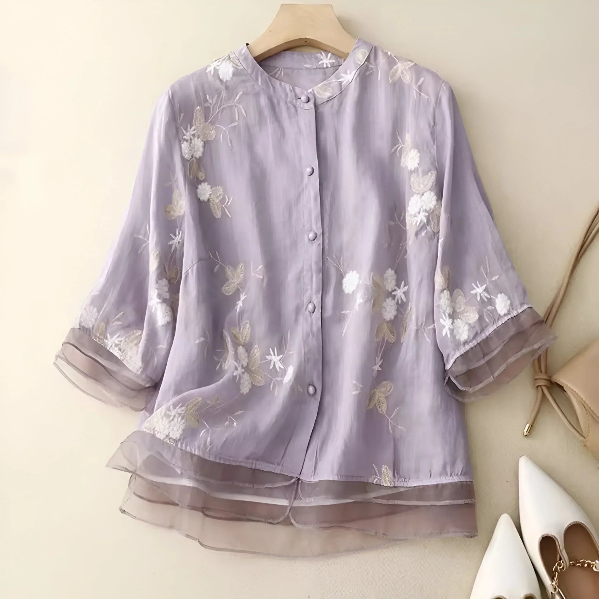 Classic Cotton Top with Intricate Embroidery