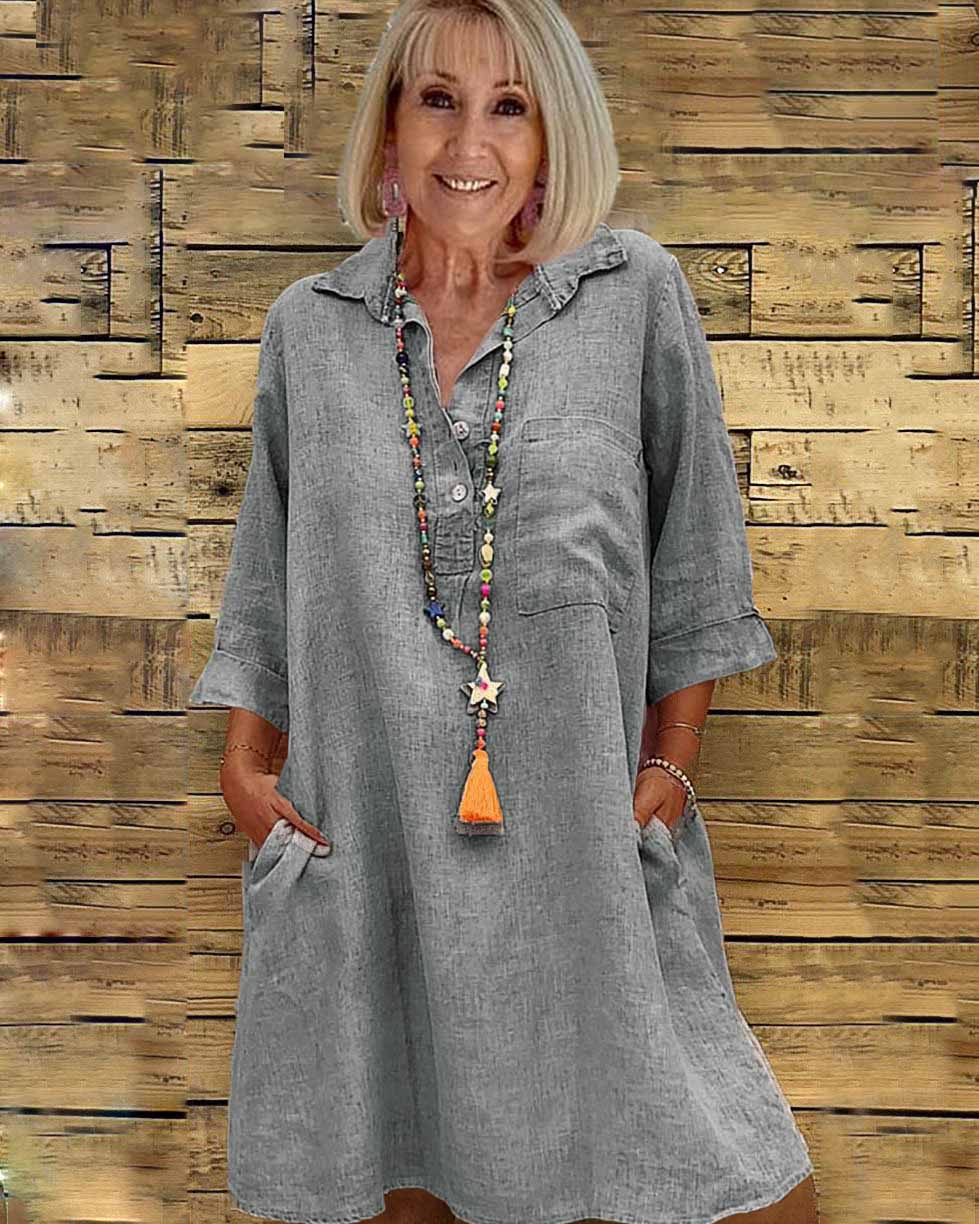 Sleeve Blouse Collar Dress