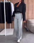Straight-Leg Casual Pants