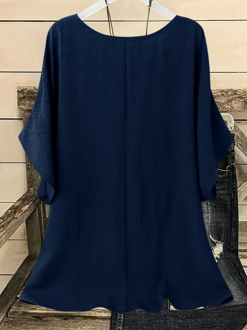 Breezy Casual Cotton Loose Blouse