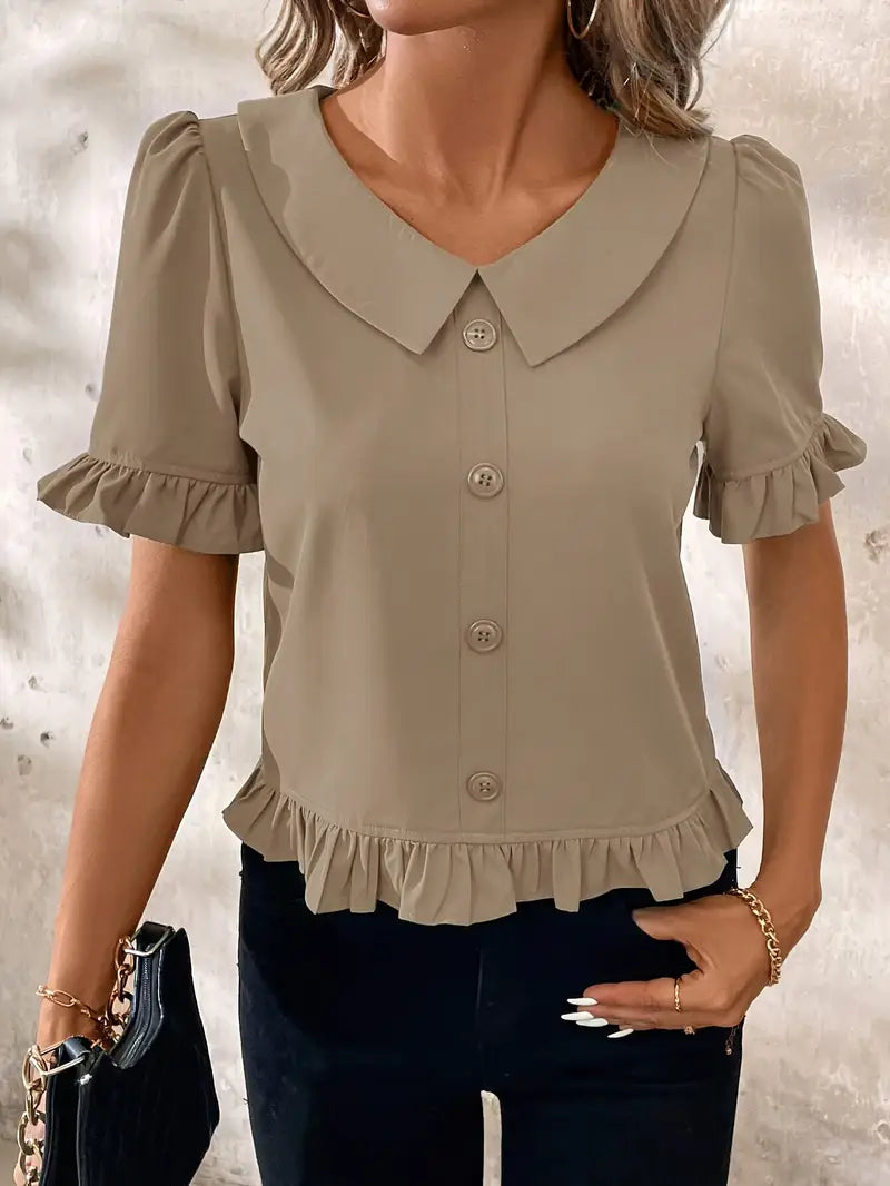 Elegant Short Sleeve Blouse