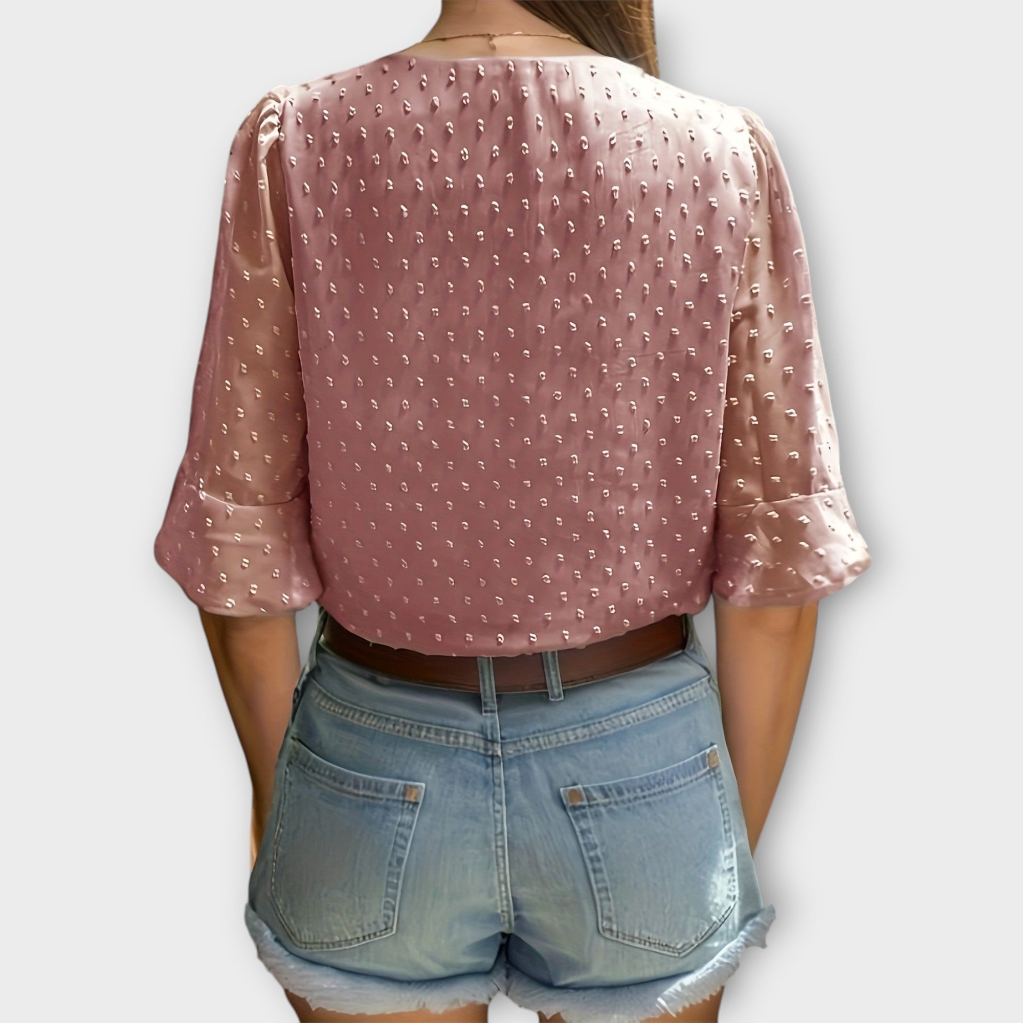 Blouse with Deep Neckline – Soft-Touch Statement Piece for Elegant Evenings or Weekend Styling