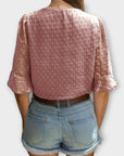 Blouse with Deep Neckline – Soft-Touch Statement Piece for Elegant Evenings or Weekend Styling