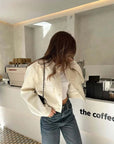 Crop Long Sleeve Bomber Jacket
