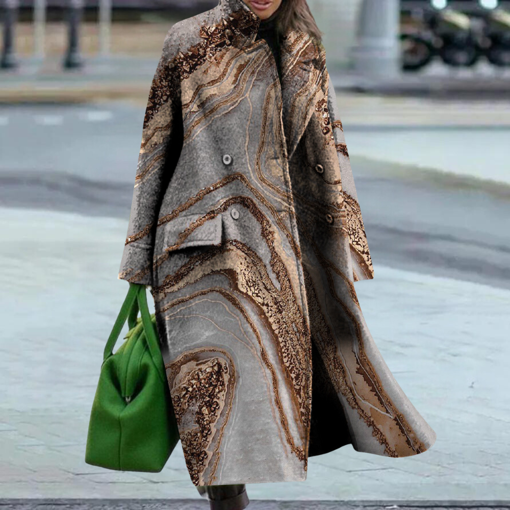 Multicoloured Floral Overcoat for Women