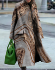 Multicoloured Floral Overcoat for Women
