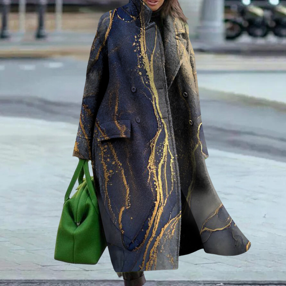 Multicoloured Floral Overcoat for Women