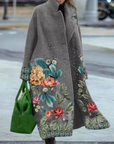 Multicoloured Floral Overcoat for Women