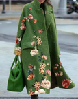 Multicoloured Floral Overcoat for Women