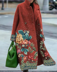 Multicoloured Floral Overcoat for Women