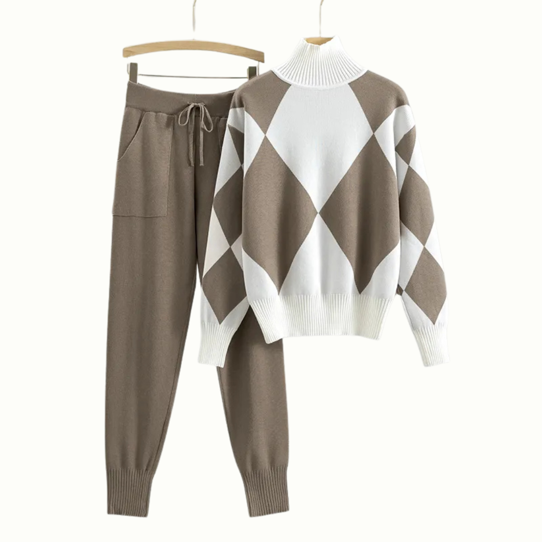 Stylish Ribbed Knit Matching Set