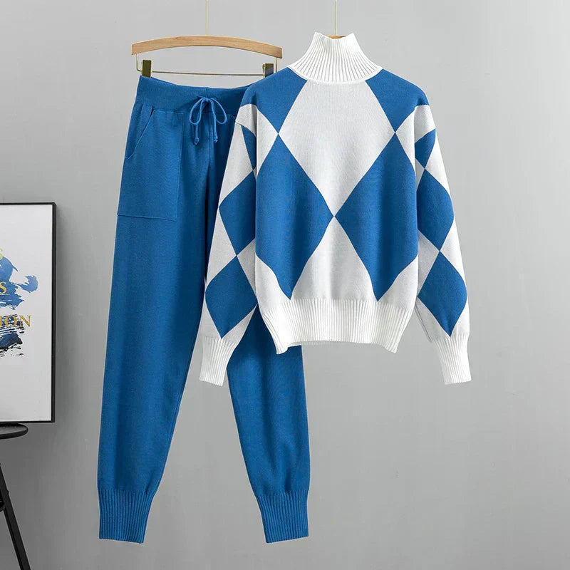 Stylish Ribbed Knit Matching Set