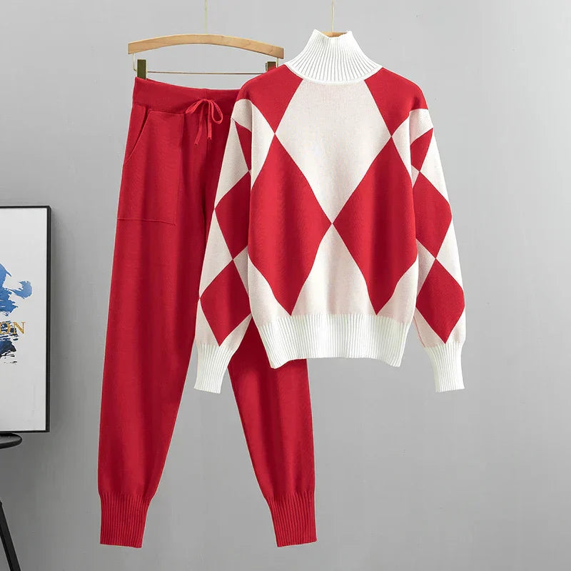 Stylish Ribbed Knit Matching Set