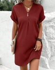 Modern Cut V-Neck Midi Dress