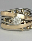 Royal Vintage Gold Inlaid Zirconia Ring