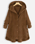 Ribbed Hooded Winter Coat for Women