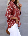 Elegant Loose Striped Blouse