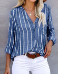 Elegant Loose Striped Blouse