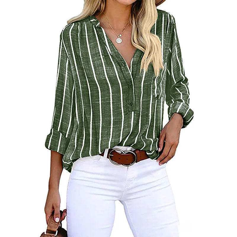 Elegant Loose Striped Blouse