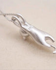 Sterling Silver Playful Kitty Necklace