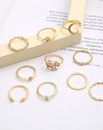 Bohemian Silver & Gold Rings Set