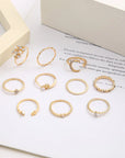 Bohemian Silver & Gold Rings Set