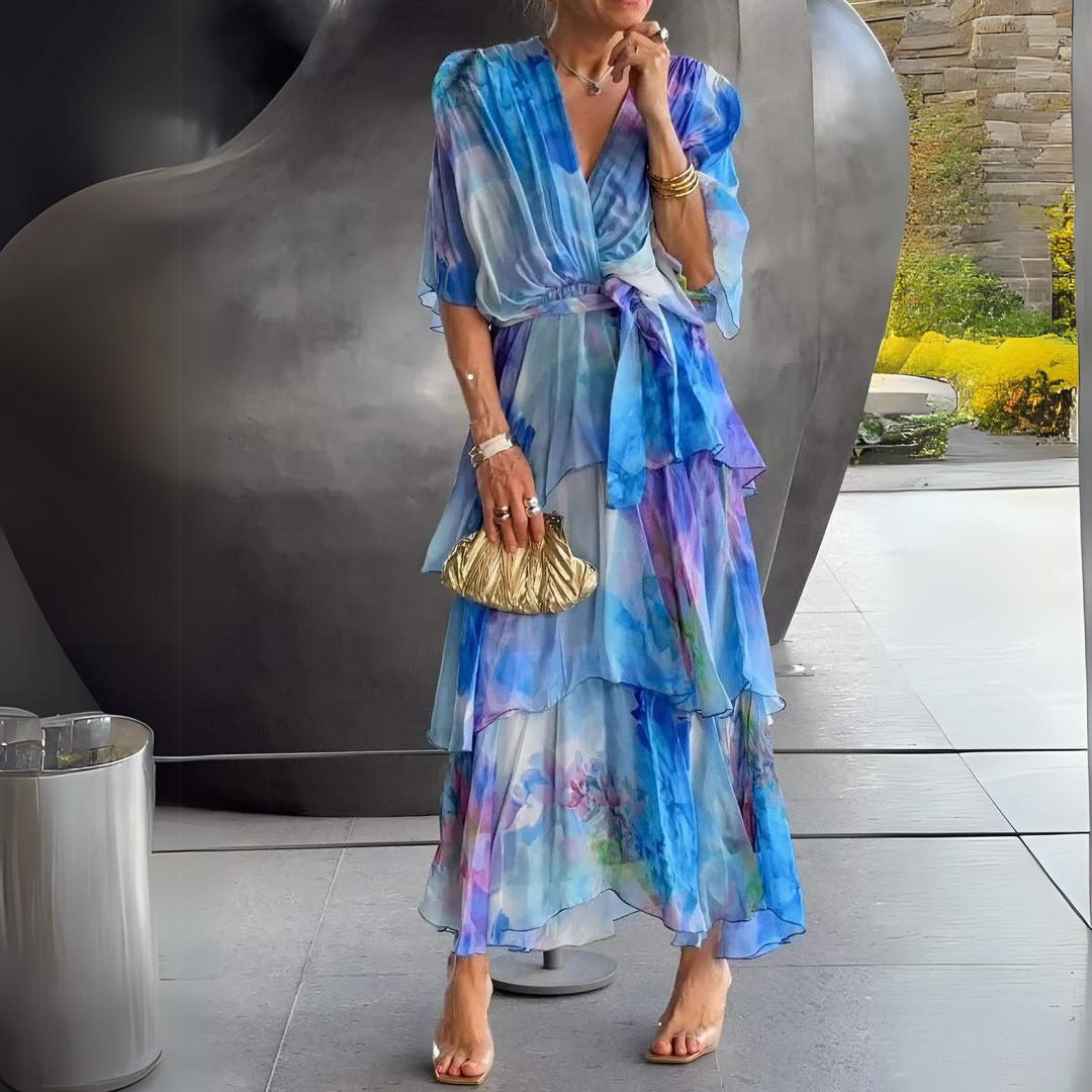 Glamorous V-Neck Maxi Dress For Women