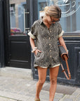 Mini Cheetah Printed Romper