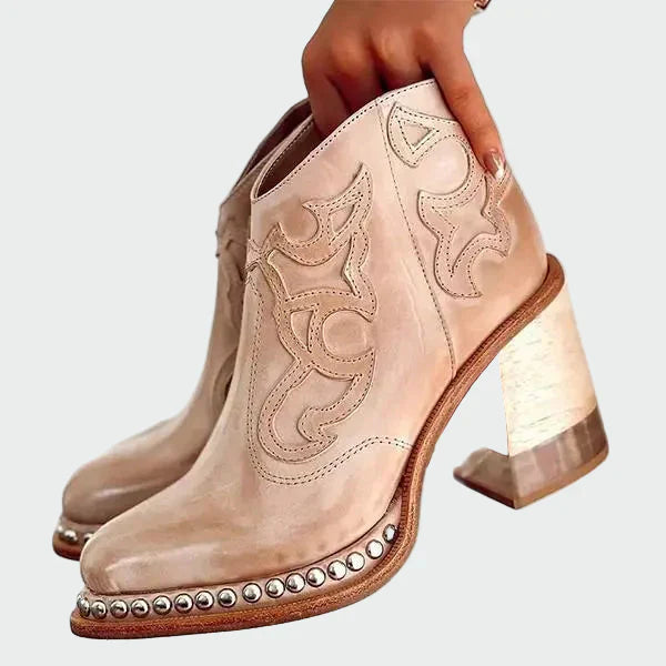 Elegant Embroidered Leather Boots
