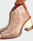 Elegant Embroidered Leather Boots