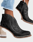 Elegant Embroidered Leather Boots