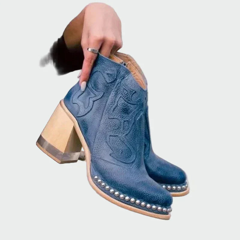 Elegant Embroidered Leather Boots