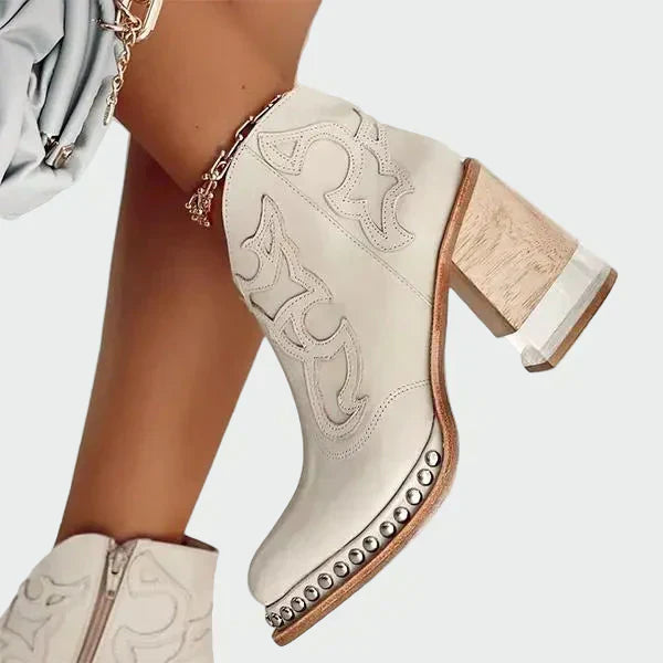 Elegant Embroidered Leather Boots